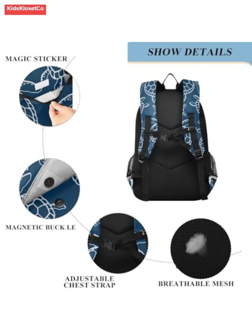 Sea Turtle Starfish Kids Backpack Lightweight School Bookbag for Girls Boys